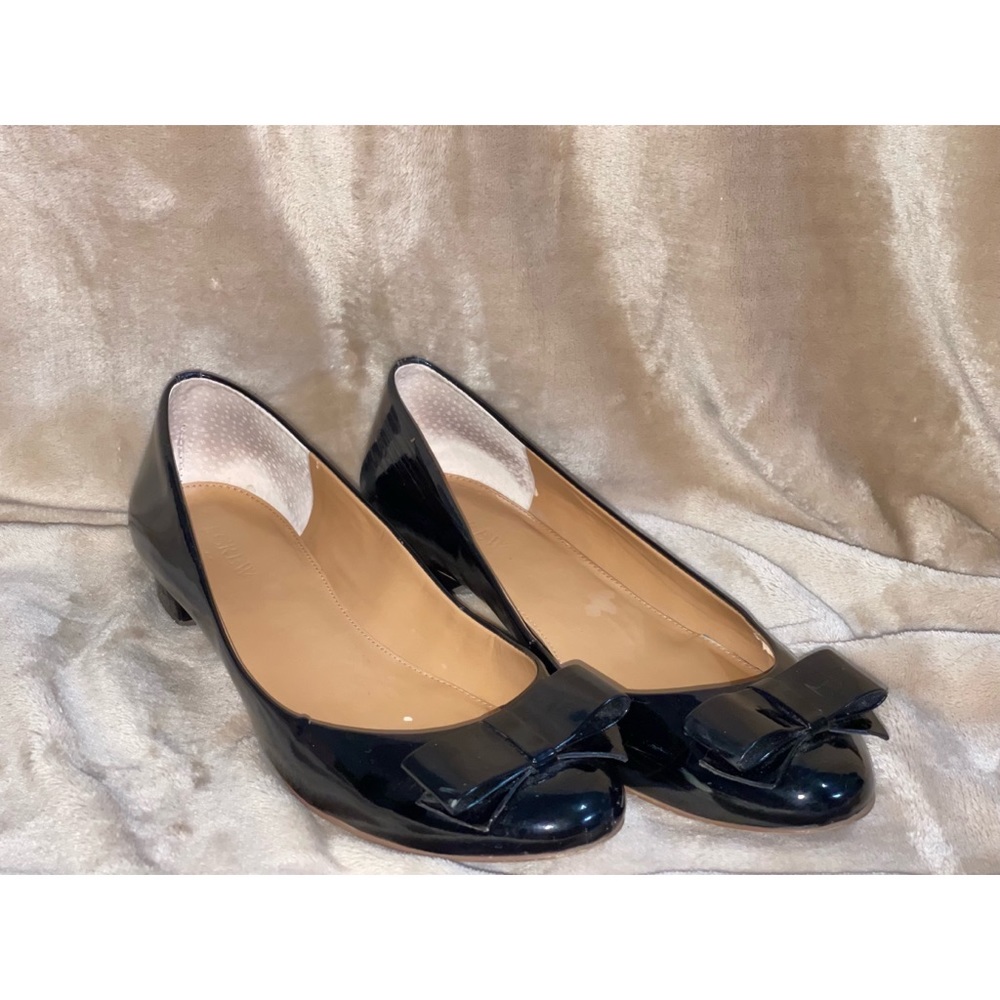J. Crew Harper Bow Flats, Black Patent